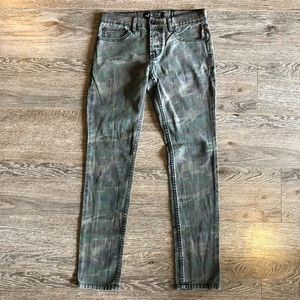 xxx Rude Skinny Jeans - Faded Camo Army Print